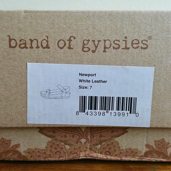 B.O.G Band of the Free Newport Sandals White Leather Casual Shoes Size 7 - Picture 6 of 12